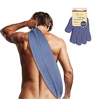 Evridwear Exfoliating Back Scrubber With Handles Two Sides For Body Shower Deep Cleans Skin Massages Invigorating Blood Circulation Men Women One Size (Gray)