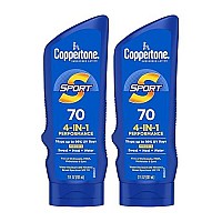 Coppertone SPORT Sunscreen SPF 70 Lotion, Water Resistant Sunscreen Lotion, Broad Spectrum SPF 70 Sunscreen, Bulk Sunscreen Pack, 7 Fl Oz Bottle, Pack of 2