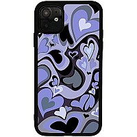 Mokens Cute Phone Cases Aesthetic Purple Heart Phone Case Protective Compatible With Iphone Xxs