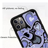 Mokens Cute Phone Cases Aesthetic Purple Heart Phone Case Protective Compatible With Iphone Xxs