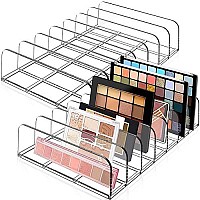 Anyumocz 2 Pack Eyeshadow Palette Makeup Organizer,Eyeshadow Storage Holder,Acrylic Cosmetic Organizer for Vanities,Bathroom Countertop,Cabinets,7 Section