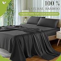 Shilucheng 100 Cooling Bamboo_ Sheets Set- Cal King Size 1800 Thread Count Soft Bed Sheets,16 Inch Deep Pocket,Breathable,Comfortable And Pilling Resistant -4Pc(Cal King,Black)