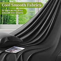 Shilucheng 100 Cooling Bamboo_ Sheets Set- Cal King Size 1800 Thread Count Soft Bed Sheets,16 Inch Deep Pocket,Breathable,Comfortable And Pilling Resistant -4Pc(Cal King,Black)