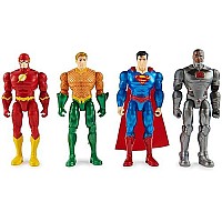 Dc Comics, Justice League 4-Pack, 4-Inch Action Figures The Flash, Superman, Aquaman, Cyborg Collectible Kids Toys For Boys And Girls Ages 3 And Up