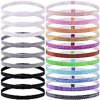 Duufin 20 Pieces Non-Slip Elastic Headbands Sport Headband Colorful Workout Headband Sweatband Heabands Sport Tie Dye Headbands For Women, Men And Girls, 14 Colors