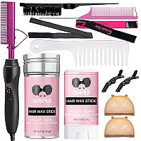 Electric Hot Comb Pink Hair Straightener Electrical Straightening Comb Curling Iron For Natural Black Hair Wigs With Wide Tooth Comb, Rat Tail Comb, Wax Stick