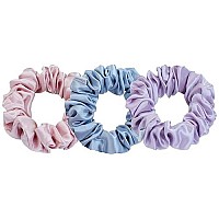 Mtsnoo Silk Scrunchies For Hair Sleep 100 Pure 22 Momme Mulberry Silk Scrunchies For Curly Hair With Elastic Band 3 Pack Silk Hair Ties Ropes Scrunchies Set For Women Girls