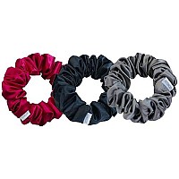 Mtsnoo Silk Scrunchies For Hair Sleep 100 Pure 22 Momme Mulberry Silk Scrunchies For Curly Hair With Elastic Band 3 Pack Silk Hair Ties Ropes Scrunchies Set For Women Girls