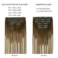 Hotbanana Seamless Clip In Hair Extensions 14 Inch 130G 7Pcs Walnut Brown To Ash Brown And Bleach Blonde Clip In Remy Human Hair Extensions Straight Hair Invisible Pu Skin Weft