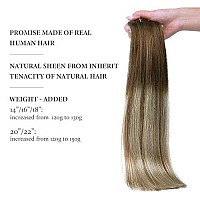 Hotbanana Seamless Clip In Hair Extensions 14 Inch 130G 7Pcs Walnut Brown To Ash Brown And Bleach Blonde Clip In Remy Human Hair Extensions Straight Hair Invisible Pu Skin Weft