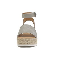 Soda Topic Open Toe Buckle Ankle Strap Espadrilles Flatform Wedge Casual Sandal (11, Lips Red Nbpu, Numeric_11)