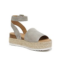 Soda Topic Open Toe Buckle Ankle Strap Espadrilles Flatform Wedge Casual Sandal (11, Lips Red Nbpu, Numeric_11)