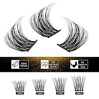 Lankiz Diy Eyelash Extension, Fluffy Individual Lash Extensions, Soft Lash Clusters, 10-16Mm Mix Resuale Cluster Lashes For Home Diy Lash Extensions