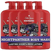 Old Spice Body Wash for Men, NightPanther Scent, Long Lasting Lather, 30 oz (Pack of 4)