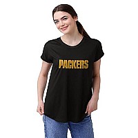 Green Bay Packers Nfl Womens Wordmark Black Tunic Top - M