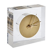 Russellhazel Acrylic And Gold Desk Clock, Home And Work Office Decoration Supplies, 4A W X 4A L X 125A D, 1-Count