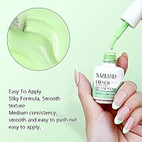 Saviland 15Ml French Gel Nail Polish - 1Pc Spring Summer Light Green Color Soak Off U V Led Gel Polish Quick French Manicure Design Nail Art Gel For Starter Diy At Home & Professional Nail Salon