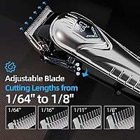 Hair Clippers for Men, 5 Hours Cordless Hair Cutting Kit with 10 Combs, LED Display, Low Noise Professional Beard Trimmer Barber Clippers Hair Cutting Kit with Scissors,Cape, Gifts for Men Family