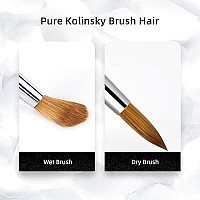 Aokitec 100 Kolinsky Acrylic Nail Brush 10 Oval Crimped Sable Acrylic Brush Wood Nail Art Brush For Acrylic Application Manicure Tool(Sparkle Black)