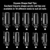 Saviland Nail Tip And Glue Gel Kit - 500 Pcs Square Gel Nail Tip Full Cover With 4 In 1 Nail Gel Glue And Portable Mini U V Led Nail Lamp Easy Diy Nail Extension Set Acrylic Nail Kit