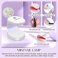 Saviland Nail Tip And Glue Gel Kit - 500 Pcs Square Gel Nail Tip Full Cover With 4 In 1 Nail Gel Glue And Portable Mini U V Led Nail Lamp Easy Diy Nail Extension Set Acrylic Nail Kit