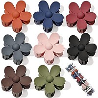 Hair Claw Clips Flower Hair Clips 8Pcs Cute Hair Clip Daisy Hair Clips Big Claw Clip Strong Hold Jaw Daisy Clip Barrettes Large Hair Clamps Thin Hair Accessories Thick Hair For Women Girls Gifts 8 Colors