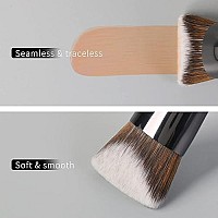 Angled Foundation Brush By Enzo Ken, Double Sided Cream Contour Brush, Dual Sided Dense Cream Foundation Makeup Brush, V Cut Liquid Blush Bronzer Brush Firm- Concealer Highlighter Facial Creme Wet Cosmetics Blending (822-L-Black)