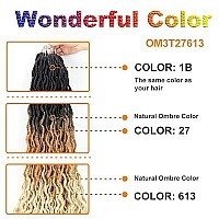 Eliza 18 Inches Wavy Gypsy Locs Ombre Soft Locs Crochet Hair 6 Packs Goddess Faux Locs Crochet Hair African Roots Synthetic Braiding Hair Extensions For Black Women(18,6 Packs, 27613)