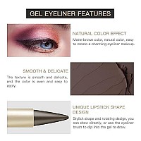 Lokfar 2 Pcs Gel Eyeliner Set, Cream Eyeliner Tool Smudge Proof And Waterproof Eyeliner Pencil Matte Brown Eye-Liner Pencil Tattoo Eyeliner Pen Eyeliner Gel Stick Makeup Eye-Liners For Women (Brown)