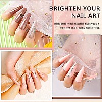 Lanfo Nude Gel Nail Polish Set, 6 Colors Gel Polish Brown Glitter Nail Polish Set All Seasons Gel Nail Polish Uv Led Lamp Soak Off Diy Nail Art Manicure At Home