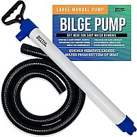 Manual Bilge Pump For Boats Kayak Canoe Hand Water Pump Hand Pumps Siphon Pump Bailer Kayaking Boat With Hose Portable Held 20 Gallons Per Minute Suction Marine Grade Large