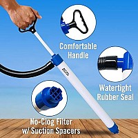 Manual Bilge Pump For Boats Kayak Canoe Hand Water Pump Hand Pumps Siphon Pump Bailer Kayaking Boat With Hose Portable Held 20 Gallons Per Minute Suction Marine Grade Large