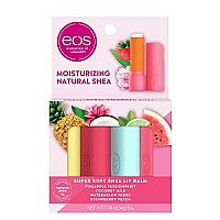 eos 100% Natural Variety Pack Lip Balm Sticks, Coconut Milk, Watermelon Frose, Pineapple Passionfruit, & Strawberry Peach, Lip Care, Pack of 4