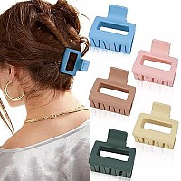 Atoden Square Claw Clips 5 Pcs Small Claw Clips Square Hair Clips 196 Matte Claw Clips For Women Girls Hair Clips For Short Hair Thin And Medium Hair Clips Non-Slip Strong Grip Hair Clamps Jaw Clips Hair Accessories