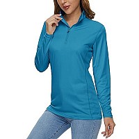 Magcomsen Sun Shirt Womens Uv Protection Shirts Running Shirts Women Gym Shirts Athletic Shirts Women Tunics For Women Rash Guard Shirt Long Sleeve Shirts Blue Green