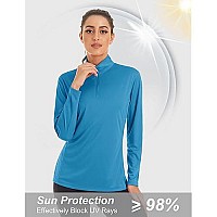 Magcomsen Sun Shirt Womens Uv Protection Shirts Running Shirts Women Gym Shirts Athletic Shirts Women Tunics For Women Rash Guard Shirt Long Sleeve Shirts Blue Green