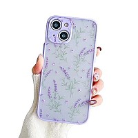 Ownest Compatible For Iphone 13 Case For Clear Frosted Pc Back 3D Floral Girls Woman And Soft Tpu Bumper Protective Silicone Slim Shockproof Case For Iphone 13-Small Flower