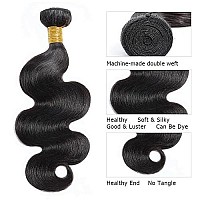 Selina Brazilian Body Wave Hair 3 Bundles With Free Part Closure (8 8 8 With 8 Closure, Free Part) Brazilian Virgin Human Hair 12A 100 Unprocessed Brazilian Hair Lace Closure Natural Black(8 8 8 With 8 Closure, Body Free Part)