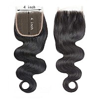 Selina Brazilian Body Wave Hair 3 Bundles With Free Part Closure (8 8 8 With 8 Closure, Free Part) Brazilian Virgin Human Hair 12A 100 Unprocessed Brazilian Hair Lace Closure Natural Black(8 8 8 With 8 Closure, Body Free Part)