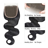 Selina Brazilian Body Wave Hair 3 Bundles With Free Part Closure (8 8 8 With 8 Closure, Free Part) Brazilian Virgin Human Hair 12A 100 Unprocessed Brazilian Hair Lace Closure Natural Black(8 8 8 With 8 Closure, Body Free Part)