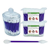 760Pcs Cgr Precision Cotton Swabs Packed In Acrylic Swab Canister With Pointed And Flattened Tip, Cosmetic Makeup Applicator(160Pcs In Canister, 2X300Pcs In Bags) (760)