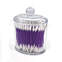 760Pcs Cgr Precision Cotton Swabs Packed In Acrylic Swab Canister With Pointed And Flattened Tip, Cosmetic Makeup Applicator(160Pcs In Canister, 2X300Pcs In Bags) (760)