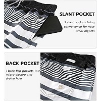 Aptro Mens Swim Trunks Quick Dry Bathing Suit 9 Big Tall Board Shorts Swim K180-Stripes Grey 4X