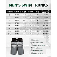 Aptro Mens Swim Trunks Quick Dry Bathing Suit 9 Big Tall Board Shorts Swim K180-Stripes Grey 4X