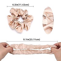 Lolalet Scrunchies For Women, Satin Hair Scrunchies Softer Than Silk Hair Ties For Hair Sleep, Big Scrunchy Ponytail Holder With Elastic Hair Bands For Girls Thick Thin Curly Hair -6 Pack, Style A