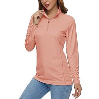 Magcomsen Sun Protection Shirts For Women Quick Dry Long Sleeve Performance Shirts Workout Shirts For Women Long Sleeve Athletic T Shirts For Women Apricot