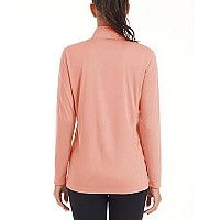 Magcomsen Sun Protection Shirts For Women Quick Dry Long Sleeve Performance Shirts Workout Shirts For Women Long Sleeve Athletic T Shirts For Women Apricot