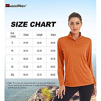 Magcomsen Womens Athletic Shirts Long Sleeve Shirts Sun Protection Shirts Summer Shirts For Women Workout Shirts Running Shirts Women Rash Guard Hiking Shirts Dark Orange