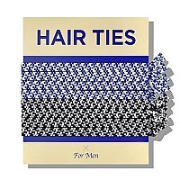 Havhaf Knotted Mens Hair Ties For Men 8Pcs (Thin, Mono Blue) - No Damage Crease Breakage Man Bun Hair Tie Men With Long Hair For Curly Thick Elastic Hair Ties For Guys Perfect Hairtie For Men