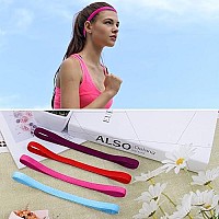 Duufin 20 Pieces Elastic Sport Headbands Non Slip Grip Elastic Headbands Thin Sport Headband Colorful Workout Headbands For Women Men And Girls, 20 Colors